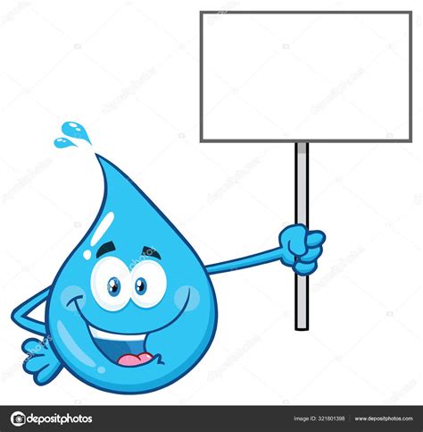 Clipart Ilustración Gota De Agua Azul Personaje De La Mascota De