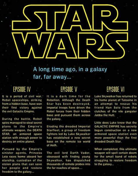 A Long Time Ago In A Galaxy Far Far Away Star Wars Opening Star
