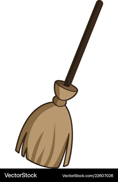 Witch Broom Icon Cartoon Style Royalty Free Vector Image