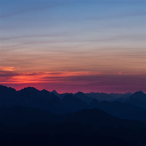 Download Wallpaper 2248x2248 Mountains Sunset Sky Horizon Ipad Air