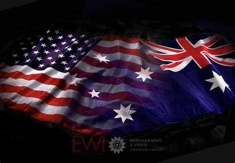 Us And Australian Flags Effective Working Image