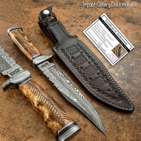 1310 Beautiful Custom Handmade Damascus Steel Hunting Etsy