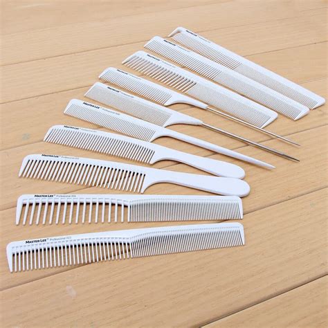 10pcsset White Professional Hairdressing Comb Tangled Straight Hair