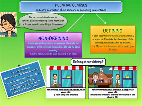 In this article, we are going to take a look at the answers to both of these questions by looking at some examples of relative clauses in use. Click on: RELATIVE CLAUSES: THE SENTENCES WHICH/THAT GIVE INFORMATION