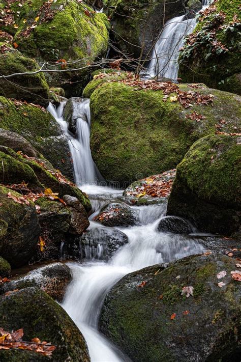 Mystic Cascade Waterfall In Gertelbach Black Forest Germany Stock