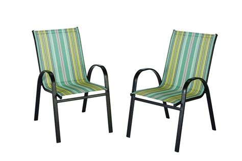 Serge ferrari brand mesh fabric is used in sling chairs. The Home Depot Outdoor Sling Stack Chair in Stripe | The ...