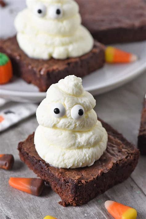 Whipped Cream Ghost Halloween Brownies Adventures Of Mel