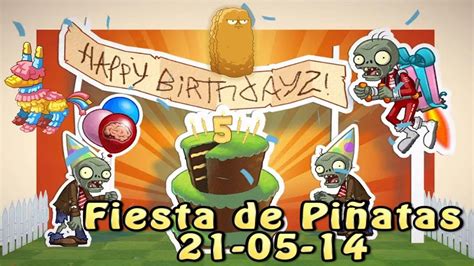 Plants Vs Zombies 2 Fiesta De Piñatas 21 05 14 5 Aniversario