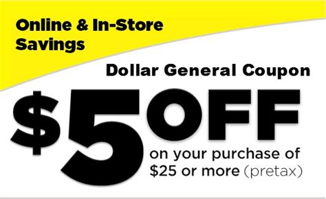 Dollar General Coupon 5 Off 25 Purchase On 511 Southern Savers