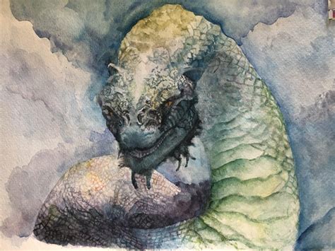 Jörmungandr Watercolor 12x9 Image Rps4