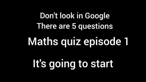 Its Quiz Time Episode 2 Maths Quiz Part 1 Youtube