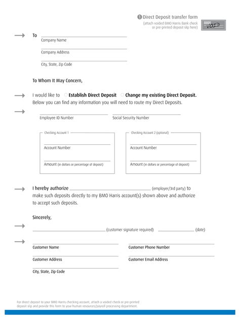 Bmo Harris Direct Deposit Form Fill Online Printable Fillable