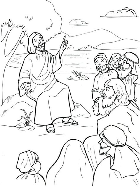 Jesus Preaching Coloring Page Sermont On The Mount Coloring Pages