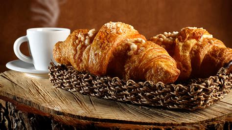 Photo Two Croissant Cup Food 1366x768