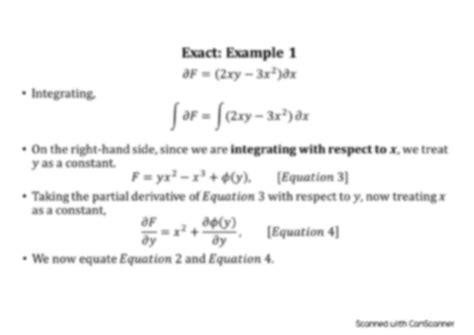 Solution Differential Equation Exact Equation Method 1 Example 1