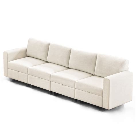 Julys Song Convertible Modular Sectional Sofa Modern Couch With Storage Space 4 Seat