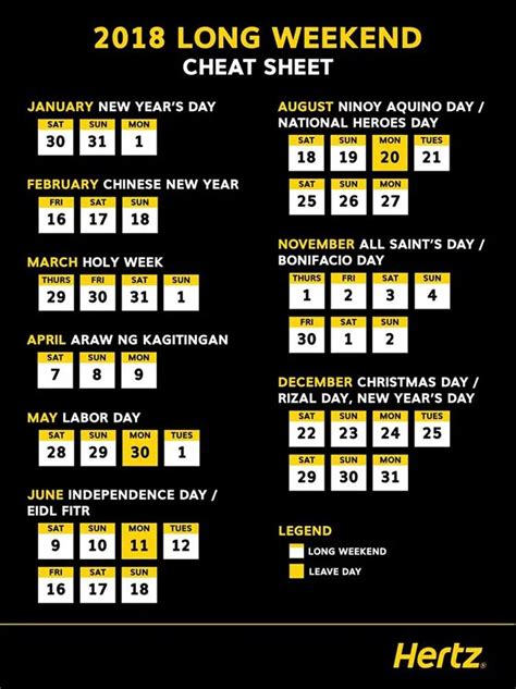 Heres The 2018 Holidays Long Weekends Calendar