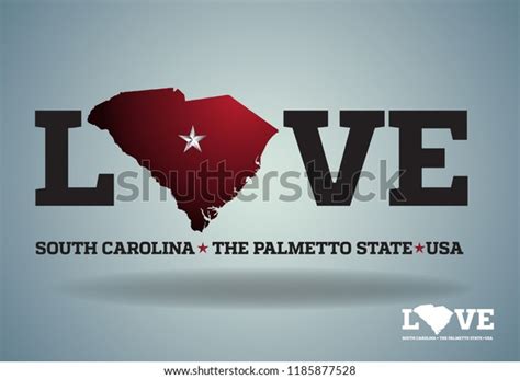 Love South Carolina Map Nickname Palmetto Stock Vector Royalty Free