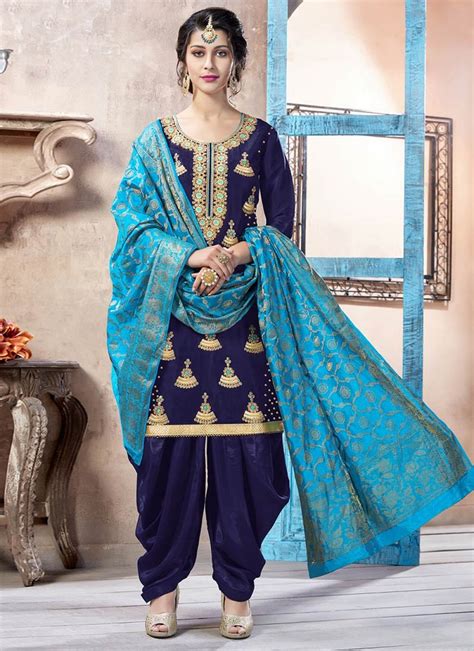Beautiful hotel interior, spacious room, gym, spa, sauna, pool and pool side bar and restaurant where they also have different offers on different days, plus on festivals they have special buffett and sometimes th. Buy Art Silk Navy Blue Embroidered Work Punjabi Suit ...