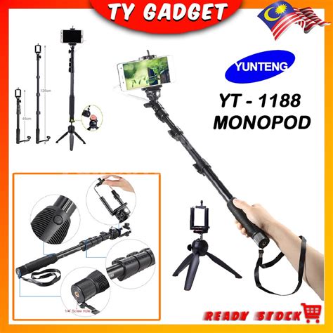 Yunteng Yt 1188 Wired Selfie Stick Monopod For Mobile Phone Or Camera