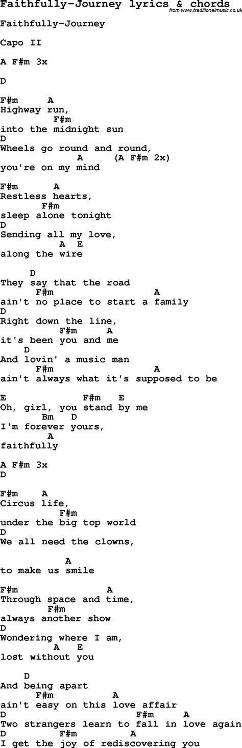 We did not find results for: Love Song Lyrics for:Faithfully-Journey with chords.