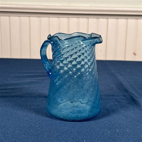 Antique Blue Glass Pitcher