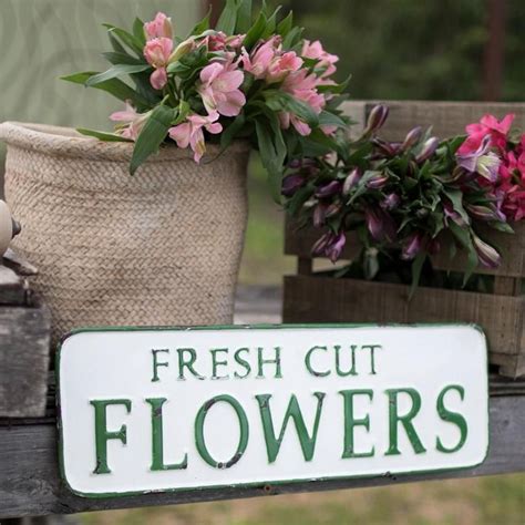 Buy fresh cut flowers directly from flower farmers across the us and abroad. Vintage Embossed Metal Flowers Sign - Farmhouse Fresh Home ...