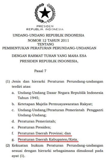 Hierarki Peraturan Perundang Undangan Di Indonesia Yang Paling Tinggi