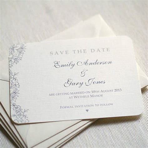 Multiple sizes · cards and magnets · flat or folded cards 'vintage Lace' Wedding Save The Date Cards By Beautiful Day | notonthehighstreet.com