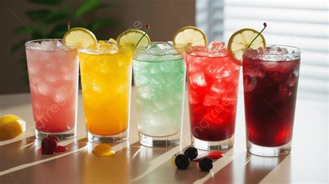 المشروبات الملونة تصطف على طاولة المشروبات الكحولية شرب المشروبات