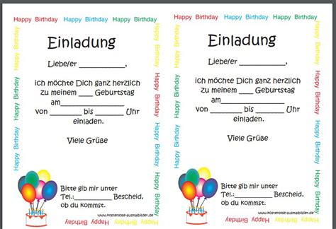 Sie sind kreativ, basteln gern und bereiten ihre geburtstagsglückwünsche für familienmitglieder und freunde gerne selbst vor! Einladung Geburtstag Kostenlos - Einladungen Geburtstag