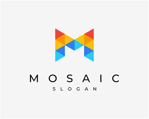 Letter M Mosaic Colorful Multicolor Geometric Geometry Modern Monogram