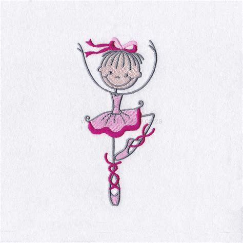 Stick Figure Ballerina No3 Couture Princess Embroidery