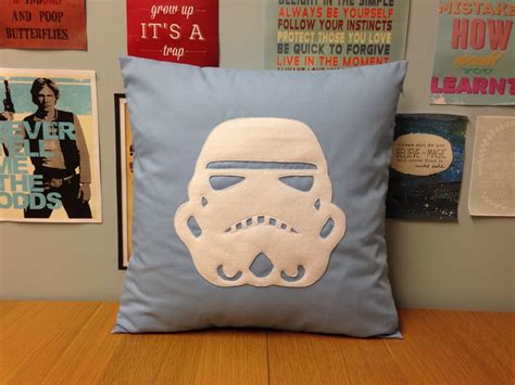 Stormtrooper Baby Blue Star Wars Helmet Design Retro Pillow Cushion