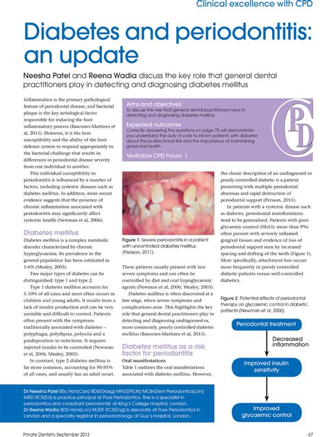 Diabetes And Periodontitis An Update Pure Periodontics