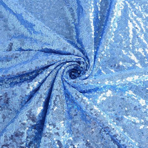 Shinybeauty Baby Blue Sequin Fabric Used Party Wedding Wholesale Sequin