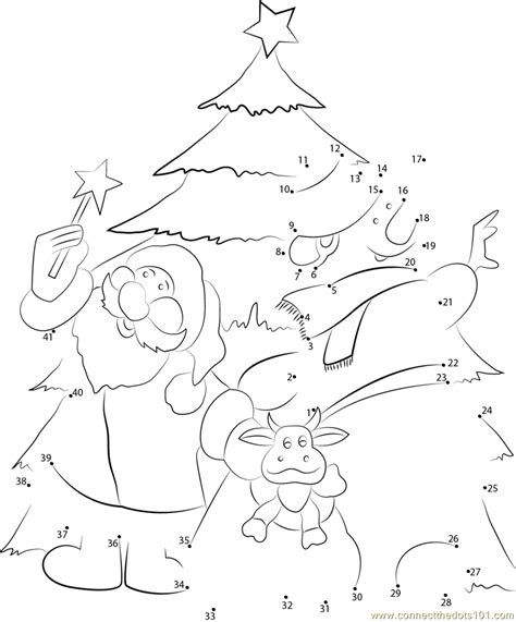 Santa Claus And Xman So Happy Dot To Dot Printable Worksheet Connect The Dots