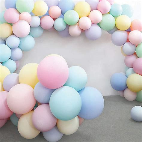 Pastel Colored Balloons Macaron Party Decorations Pack Of 50 Pcs Kuknu