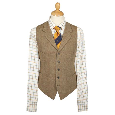 Barleycorn Tweed Waistcoat Mens Country Clothing Cordings Us