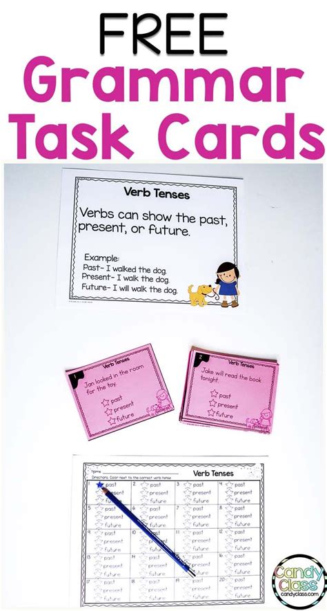 Get These Free Grammar Task Cards For Teaching Those Verb Tenses These