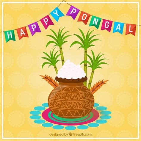 Premium Vector Happy Pongal Card