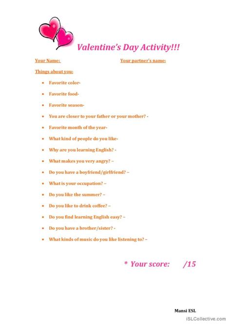 How Well Do You Know Your Partner English Esl Worksheets Pdf Doc