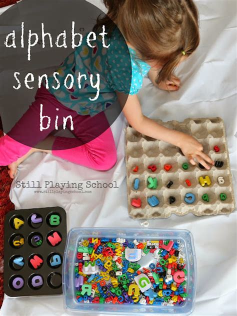 Alphabet Sensory Bin Still Playing School