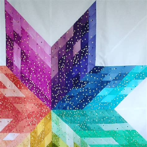 Beautiful Ombre Confetti Quilt Using The Pattern Mega Star By Zen Chic