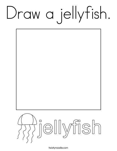 Draw A Jellyfish Coloring Page Twisty Noodle Fish Coloring Page