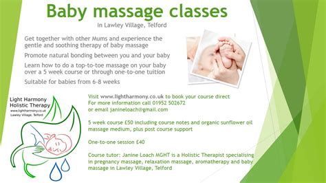 Baby Massage Classes Poster Massage Therapy Telford Shropshiremassage