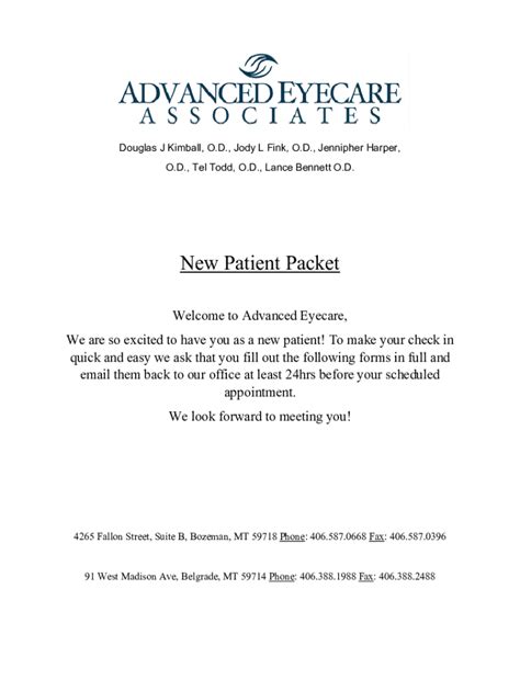 Fillable Online New Patient Packet And Forms Fax Email Print Pdffiller