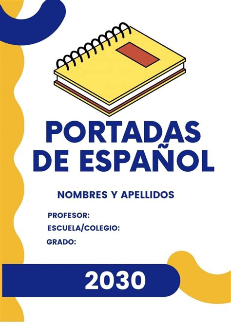 Portada De Español Bonita Y Original Para Cuadernos