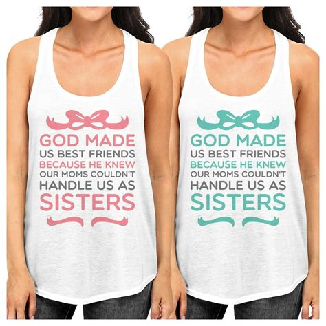 365 Printing God Made Us Best Friend T Shirts Womens Cute Graphic