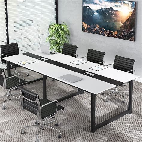 Tribesigns 8ft Rectangle Conference Table 945 Inches Wood Metal